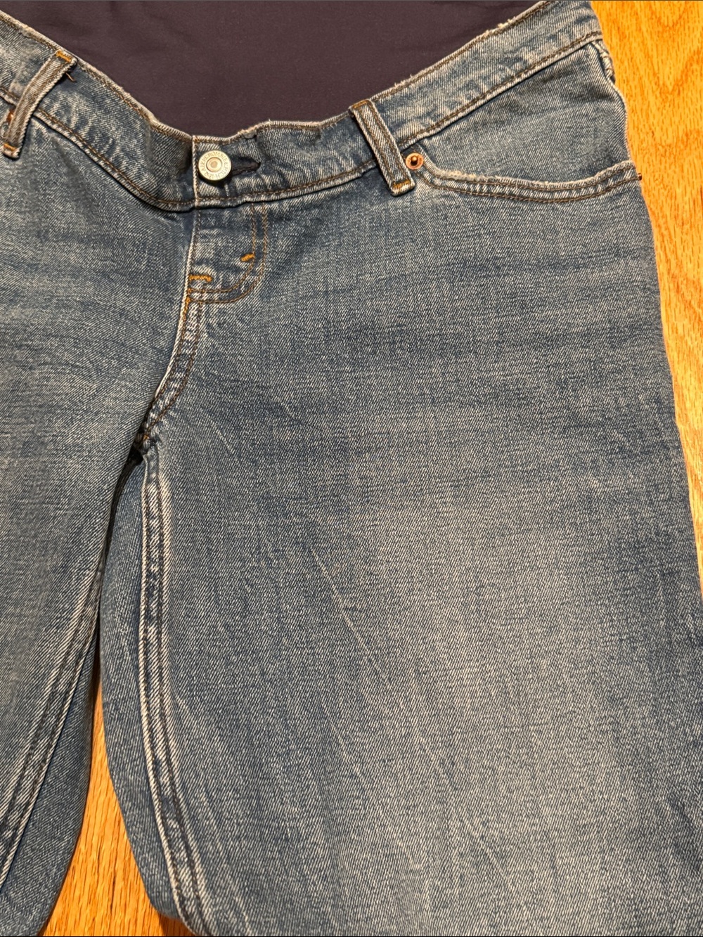 Abercrombie Maternity Light Blue 90s Straight Jeans Over-Belly Size 27/4 - Picture 4 of 16
